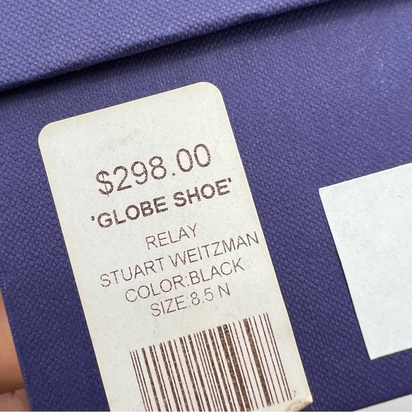 NWT Stuart Weitzman Relay Quilted Suede Sneakers Black Globe Shoes 8.5 N - Picture 5 of 10